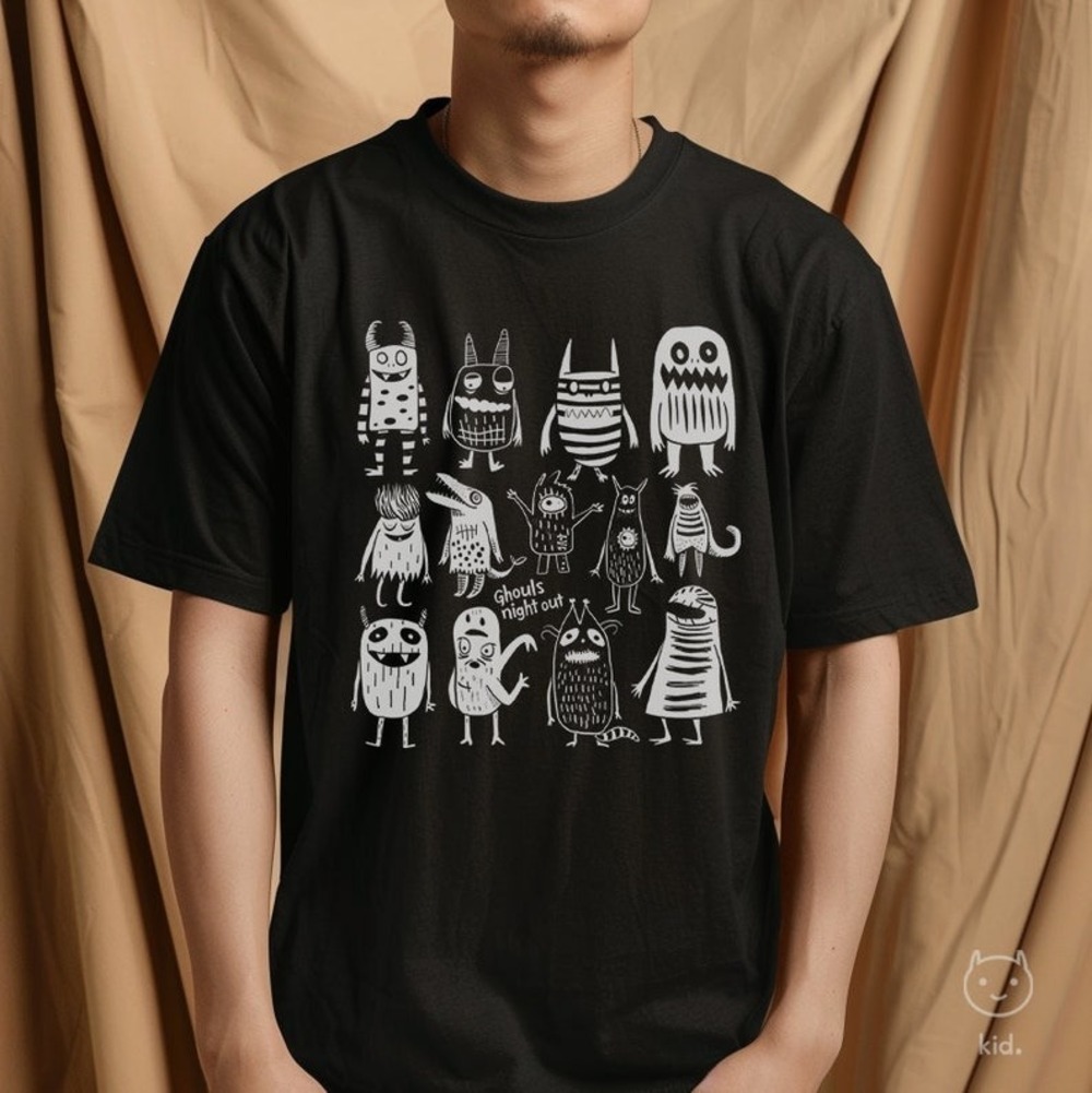 Ghouls Night Out Cute Monster Shirt Funny Spooky Halloween Unisex Gift
